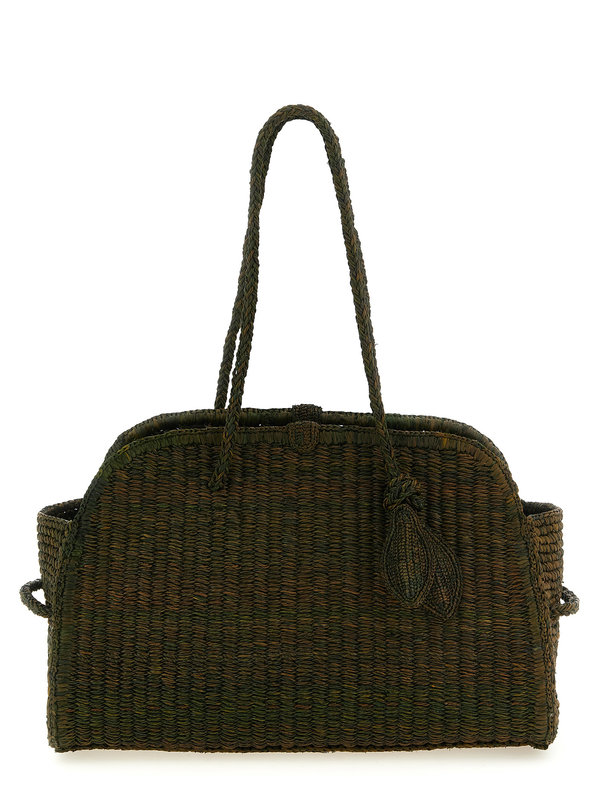 Bicolor raffia tote bag-null