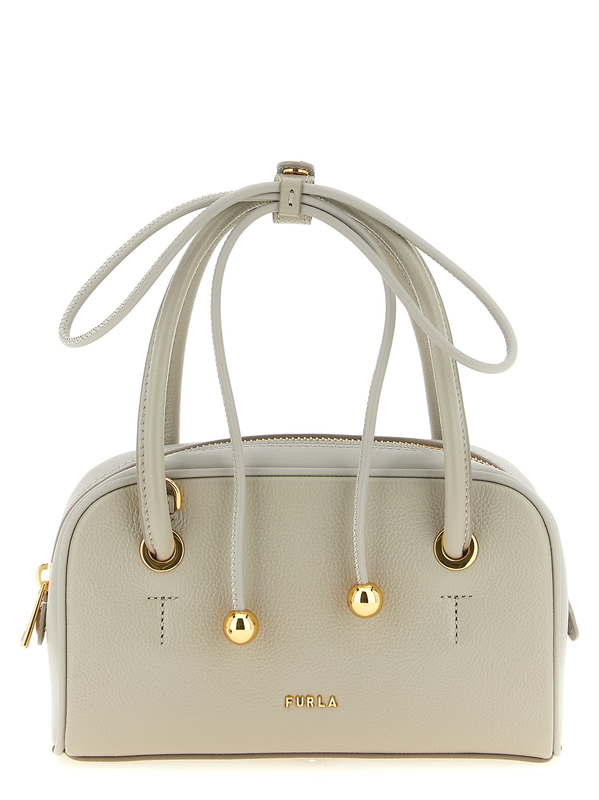 Gray calfskin handbag-null