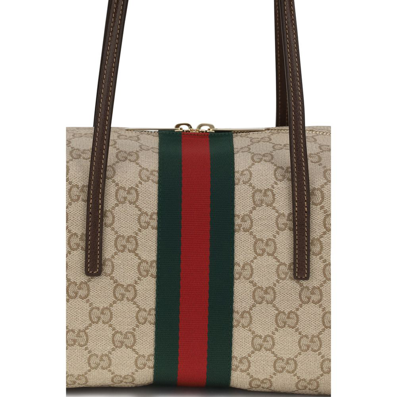 Beige cotton shoulder bag-null