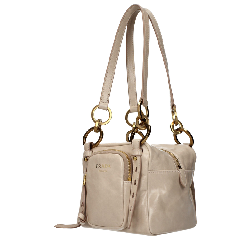 Pink leather shoulder bag-null