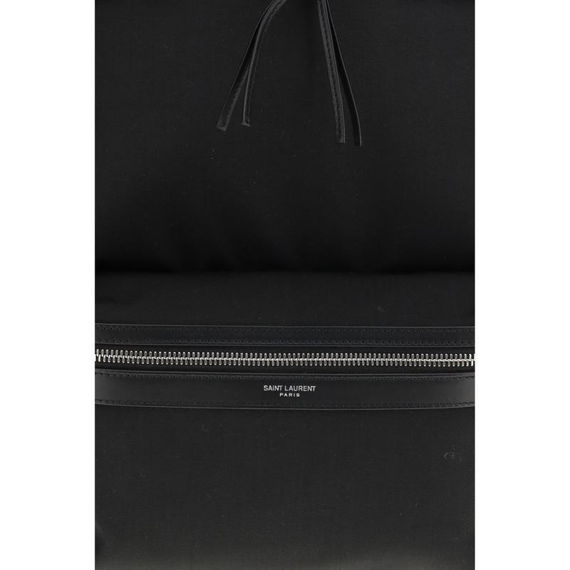 Black nylon backpack-null