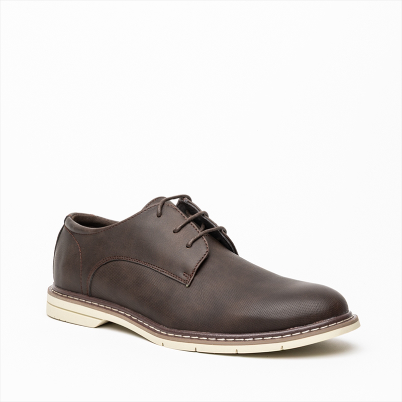 Southport lace up textured casual shoes with contrast sole-null
