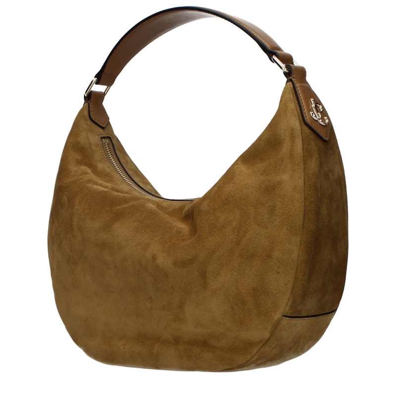 Brown leather shoulder bag-null