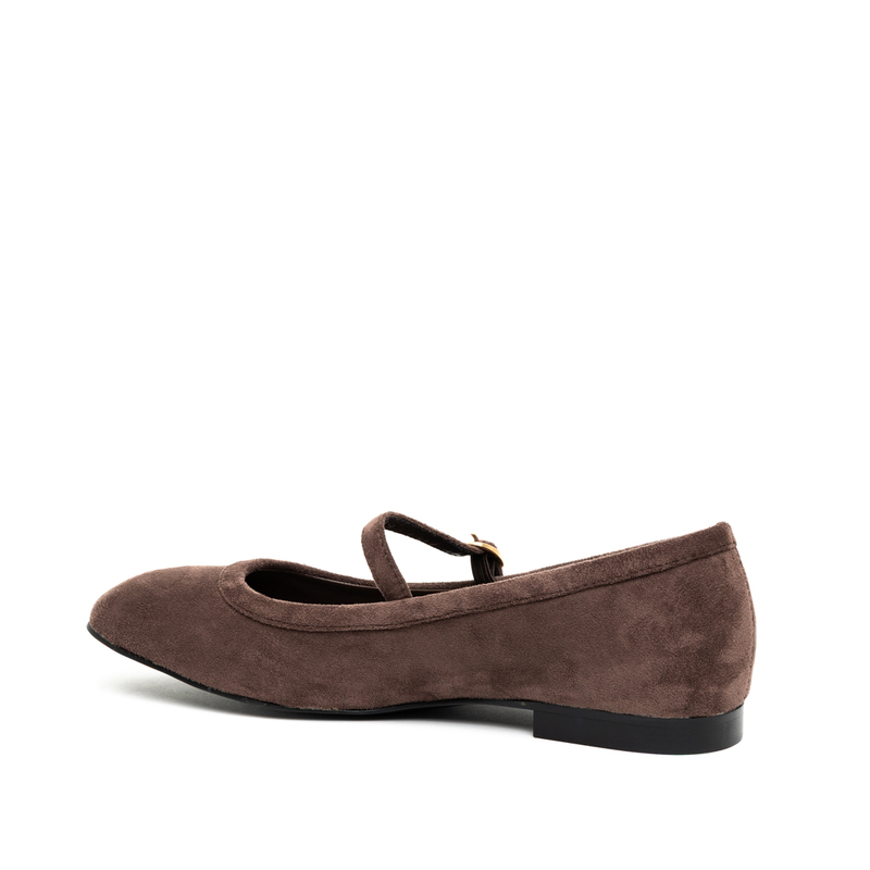 Miss belgini mary jane suede effect ballerina flat pumps-null