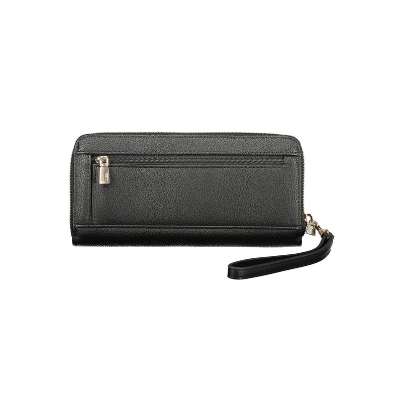 Black polyurethane women wallet-null