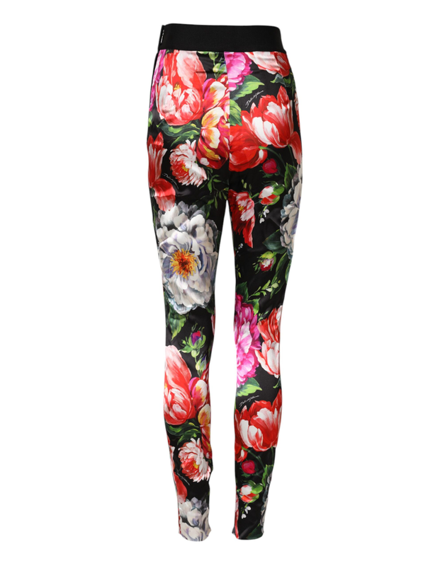 Multicolor floral legging stretch waist pants-null