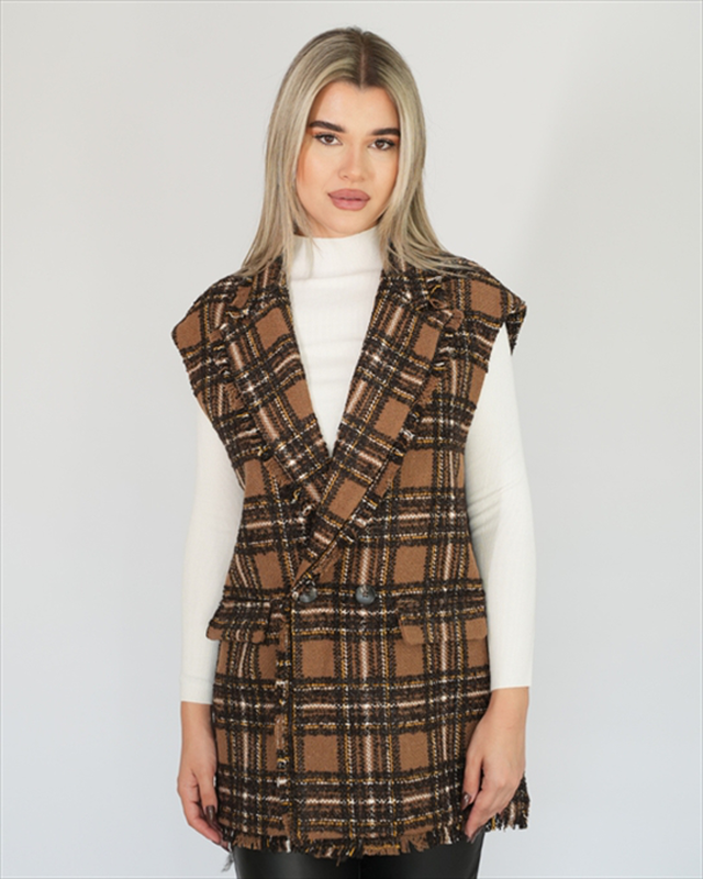 Silence tartan gillet sd5045-null