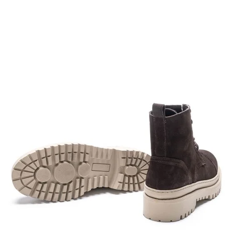 Brown suede lace up boots image number null
