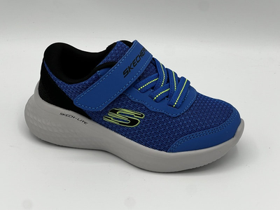 Athletic mesh sneakers with hook-and-loop closure sk404015n, Blue-black, medium