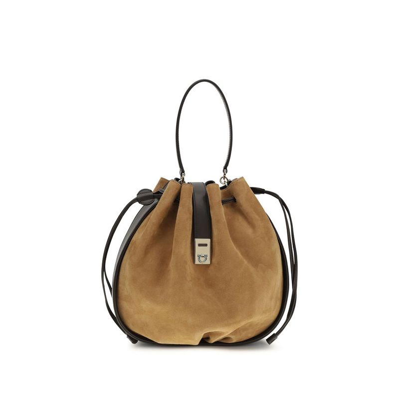 Brown calf leather bos taurus backet bag-null
