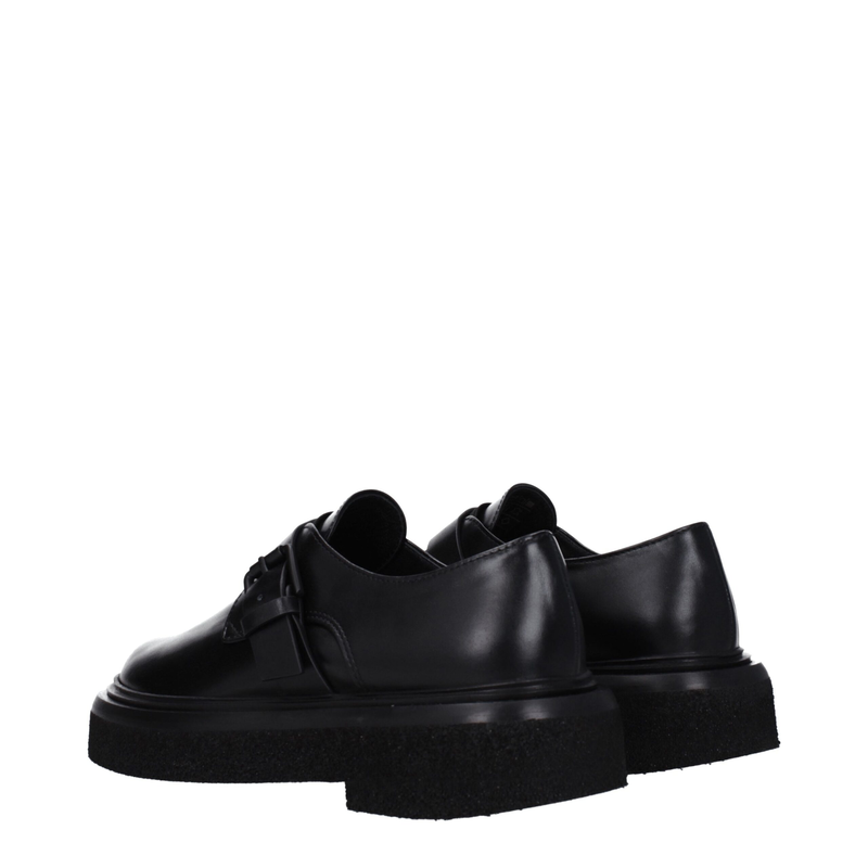Black leather oxfords and derbies-null