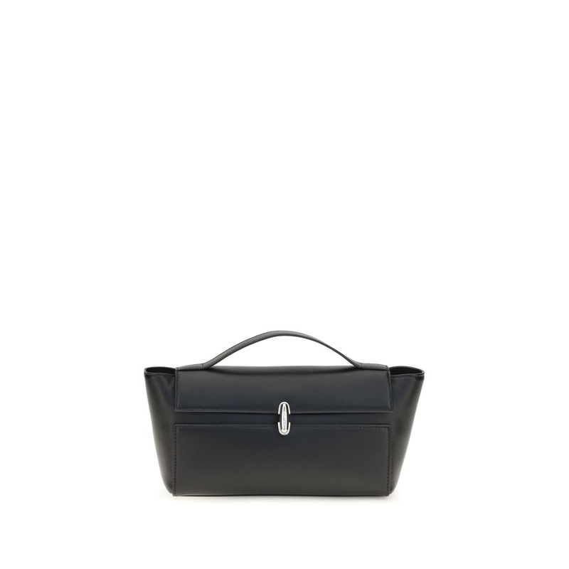 Black calf leather bos taurus clutch bag-null