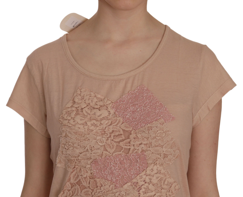 Pink lace short sleeve shift mini dress-null