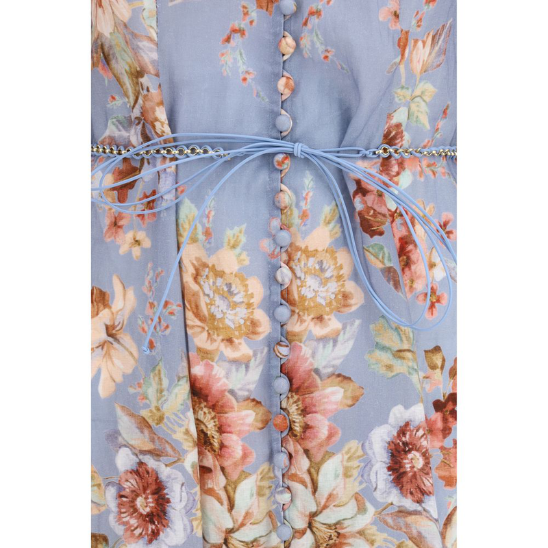 Multicolor linen long dress-null