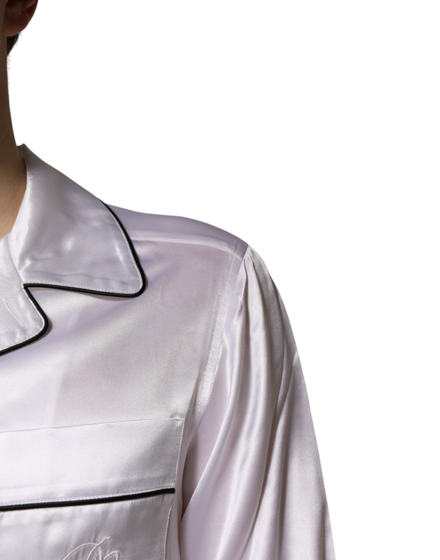 White satin silk men pajama set sleepwear-null