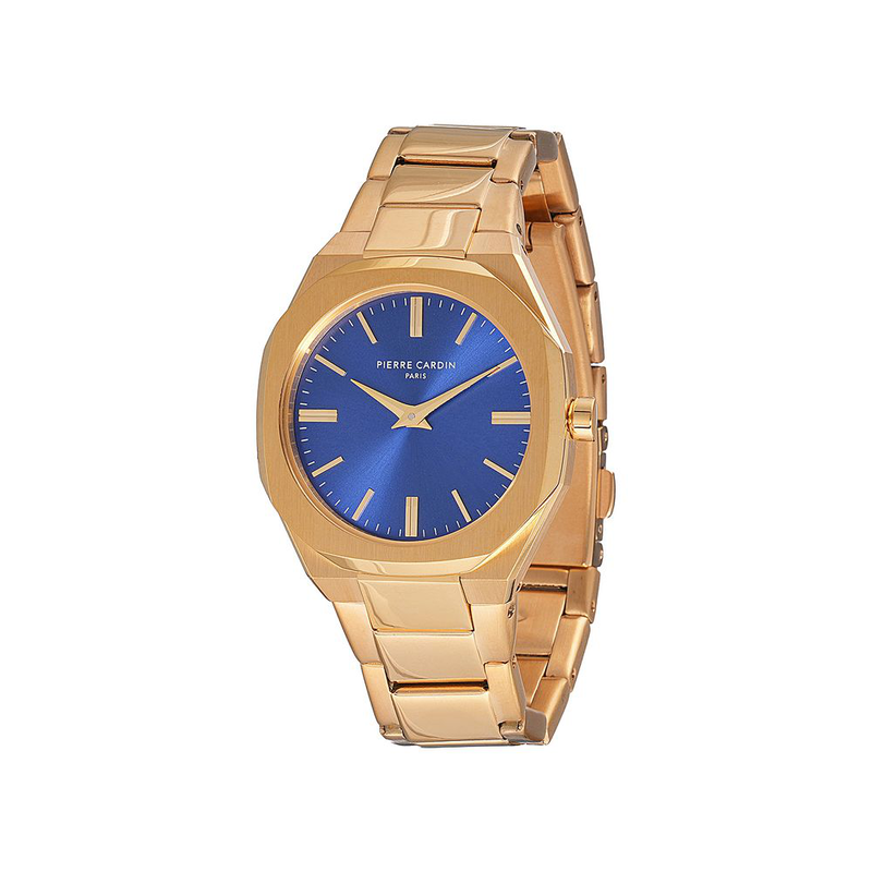 Gold stainless steel dress watch-null