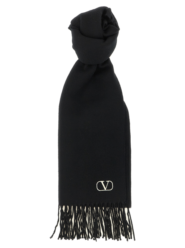 Bicolor cashmere scarf-null