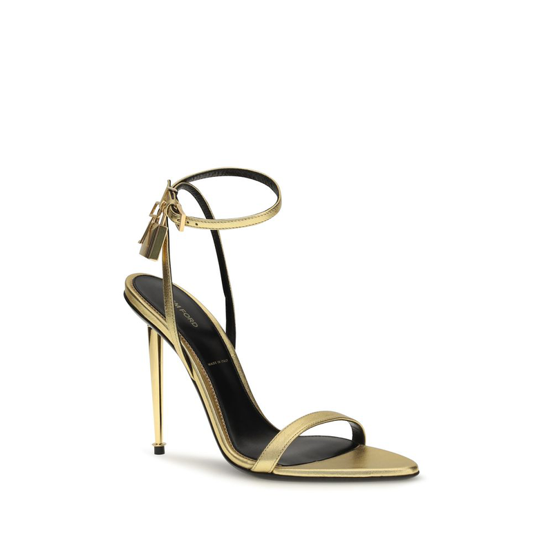 Gold lamb ovis aries aries stiletto heel sandals-null