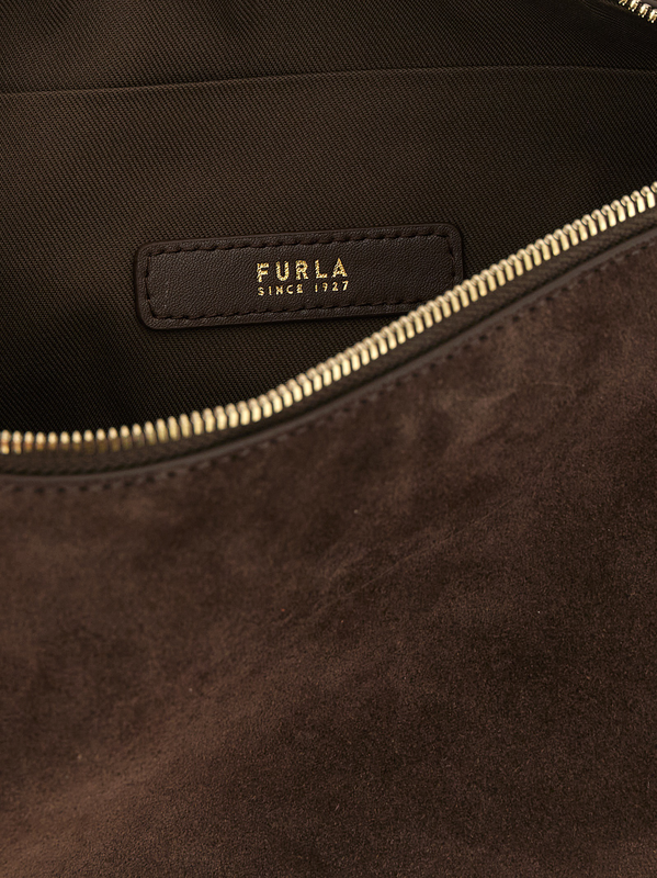 Brown calfskin shoulder bag-null