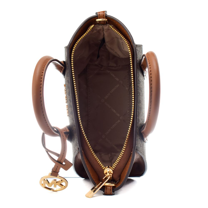 Brown canvas handbag-null