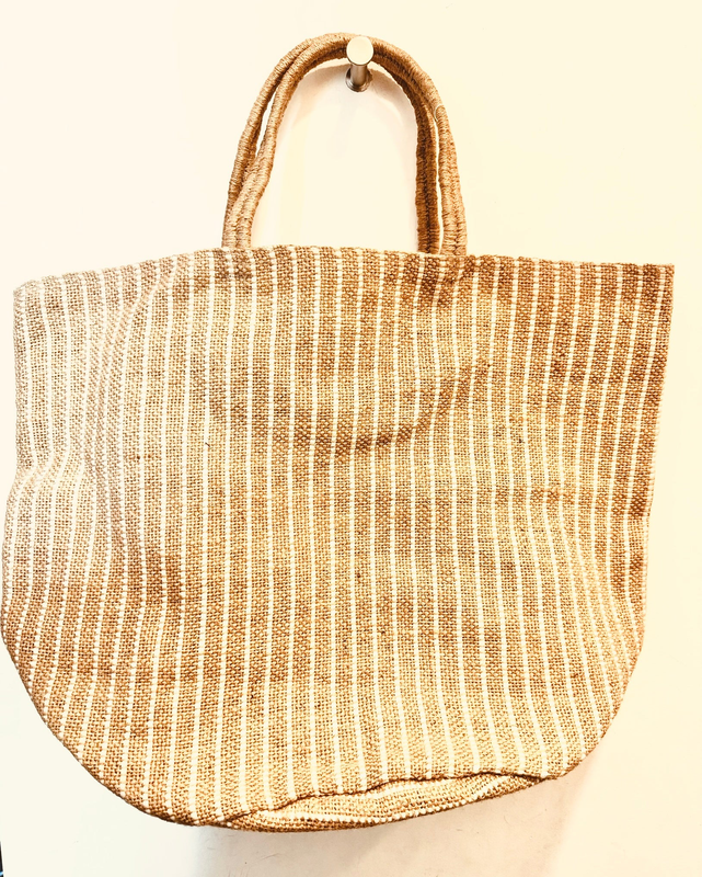 Large hand woven jute jocelyn bag white image number null