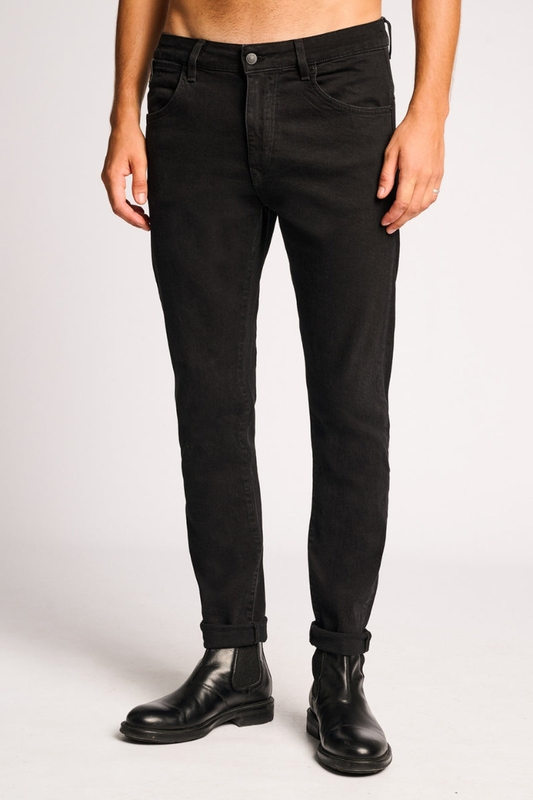Flexy denim black trousers-null