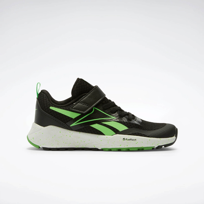 Reebok boy's energen run elastic lace & top strap, Black/lime, medium