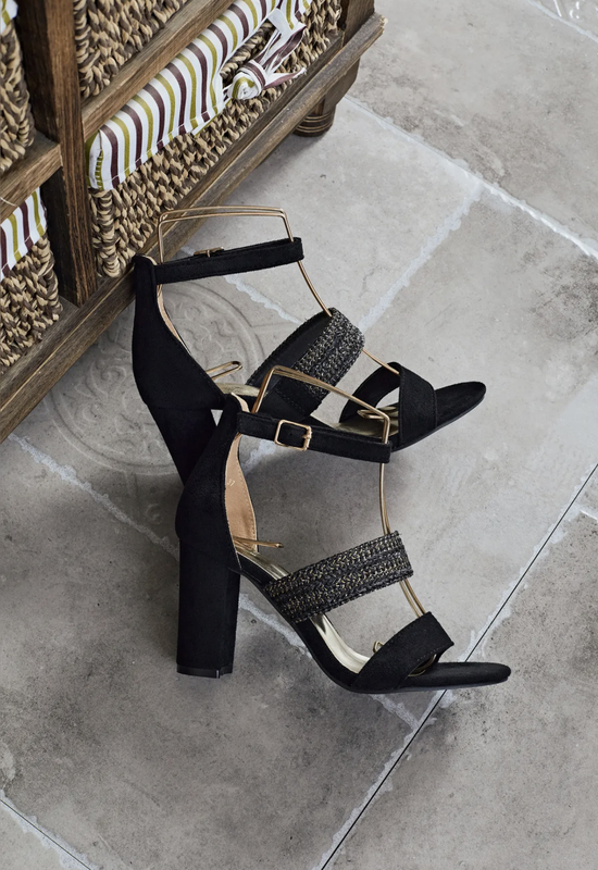 High heel suede sandal-null