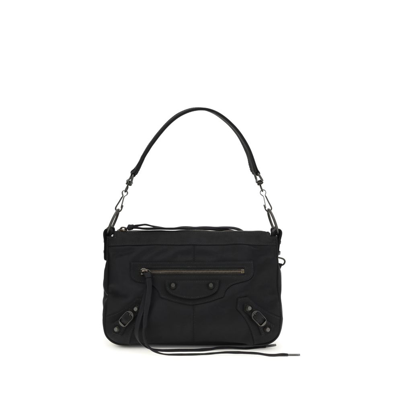 Black polyamide shoulder bag-null