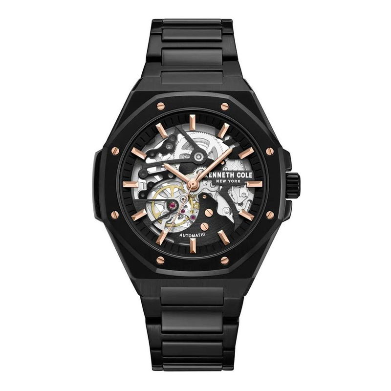 Black stainless steel dress watch-null
