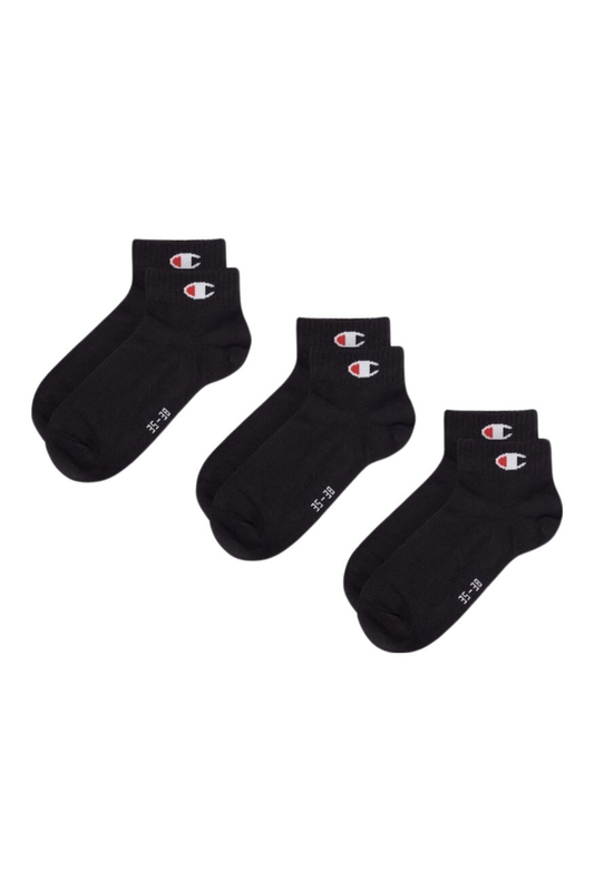 Champion unisex 3pk quarter socks (u20099)-black-null