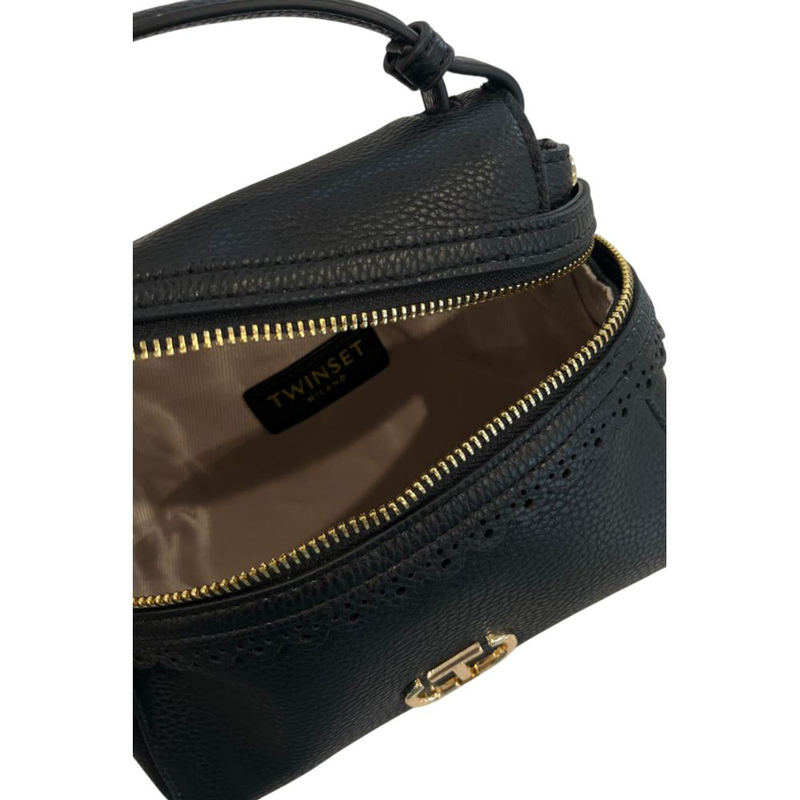 Black pu women's handbag-null