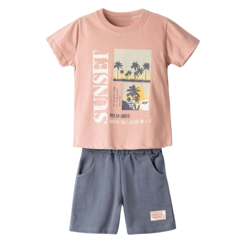 Hashtag for boys short set peach 254820-null