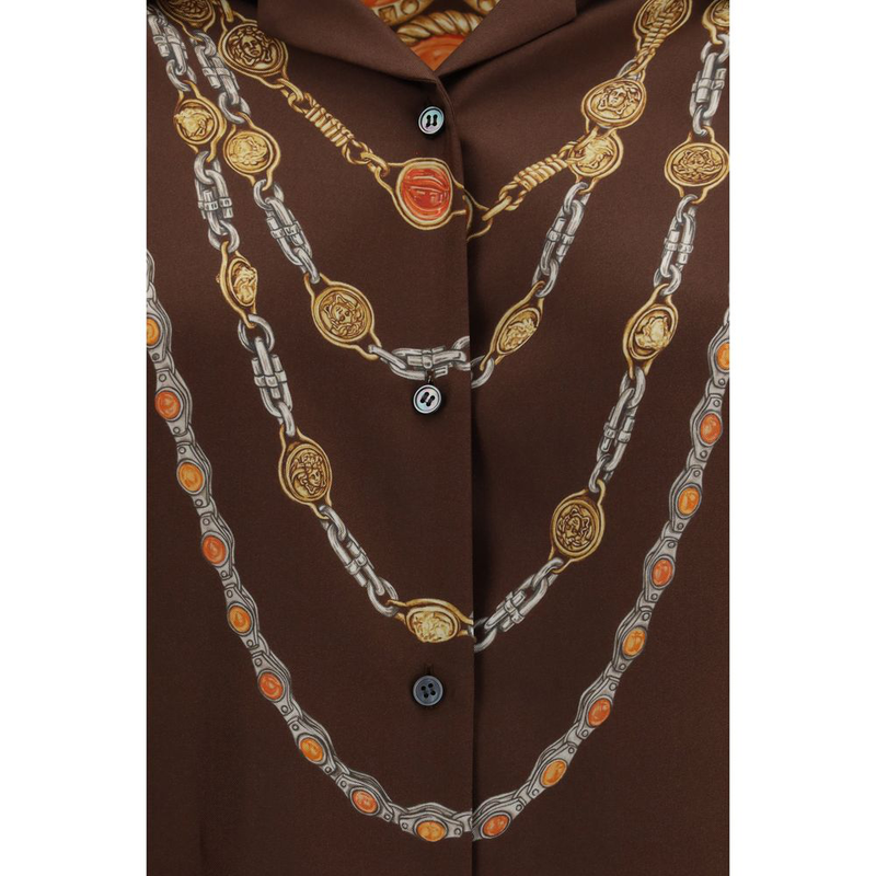 Brown fabric pattern shirt-null