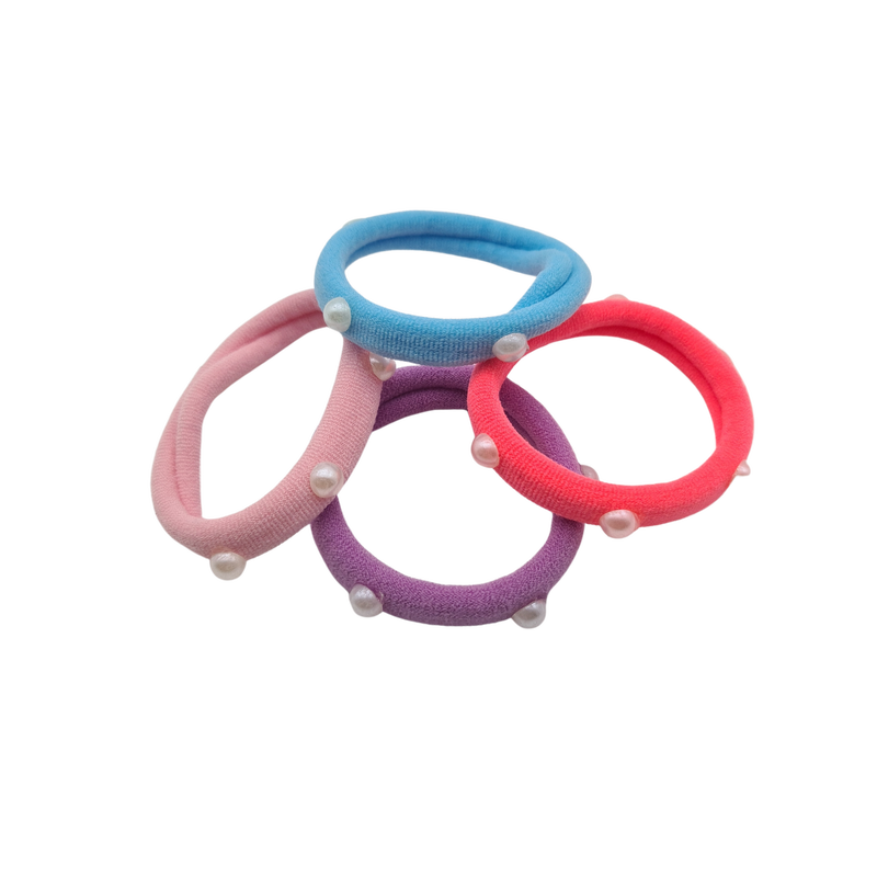 Children hair accessories elastic with purls-null