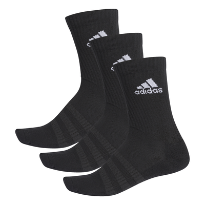 Adidas unisex cushioned crew socks 3 pairs (dz9357), Black/black, medium