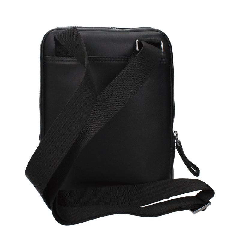 Black leather crossbody bag-null