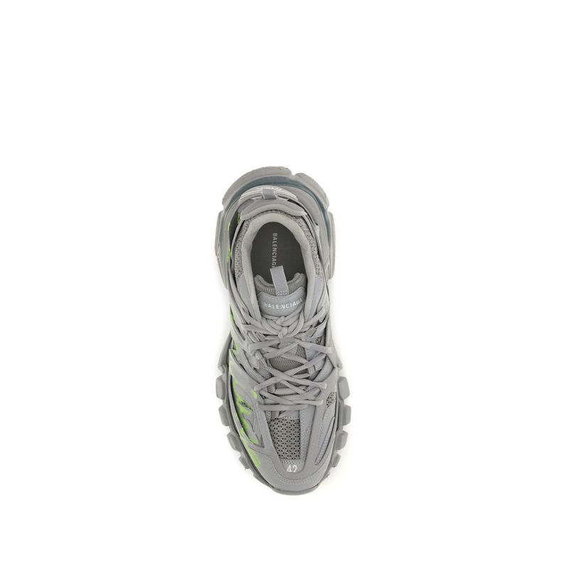 Gray polyester athletic sneakers-null