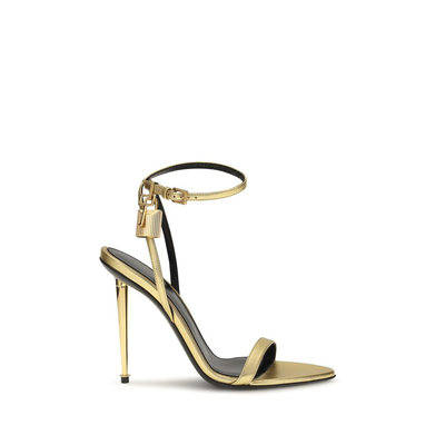 Gold lamb ovis aries aries stiletto heel sandals, Gold, medium