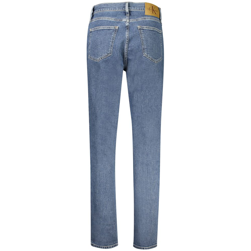 Blue cotton women's mom jean-null