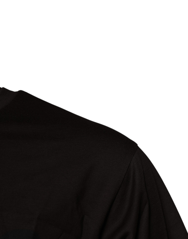 Dark brown logo cotton crew neck t-shirt-null
