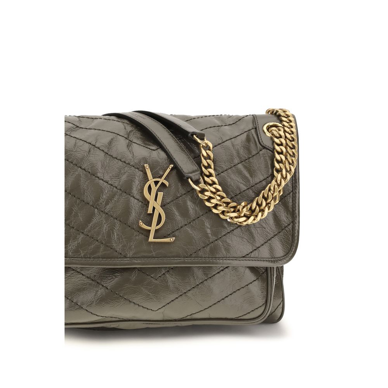 Bicolor calf leather bos taurus shoulder bag-null