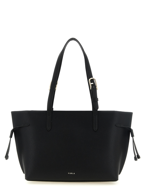 Black calfskin tote bag-null