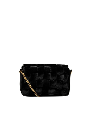 Only bine velvet crossbody bag, Black, medium