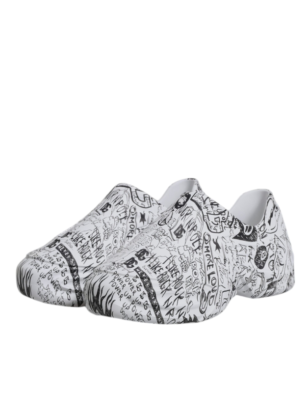 White black graffiti daymaster sneakers shoes-null