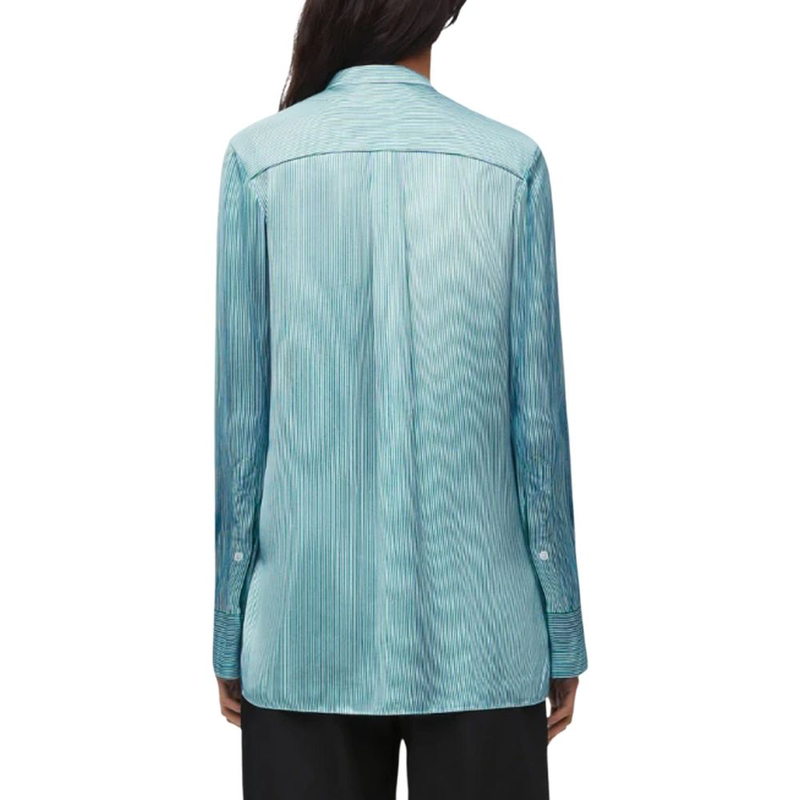 Blue silk pattern shirt-null