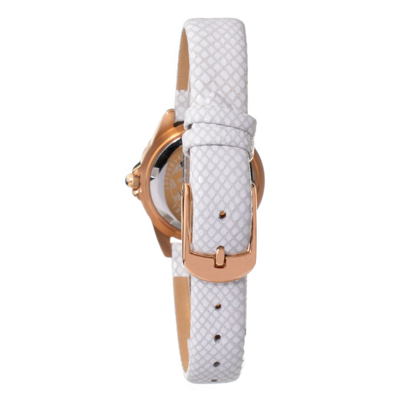 White leather dress watch-null