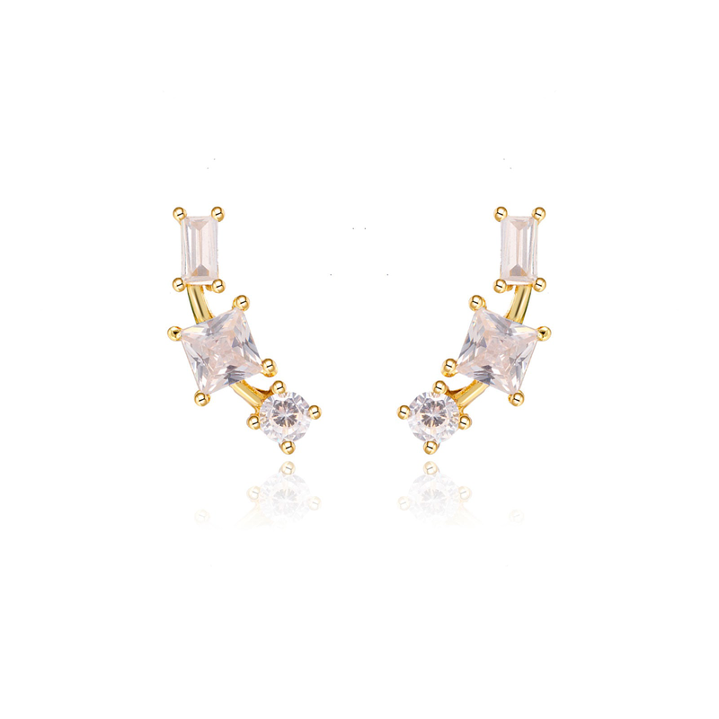 Three zircon stone ear cuffs-null