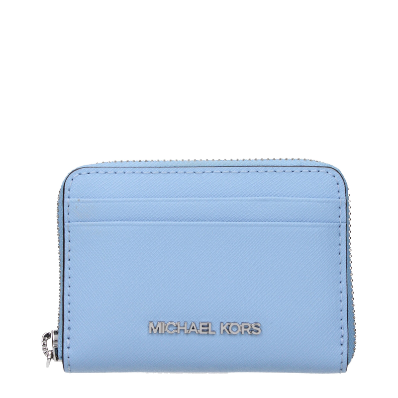 Light blue leather cardholder-null