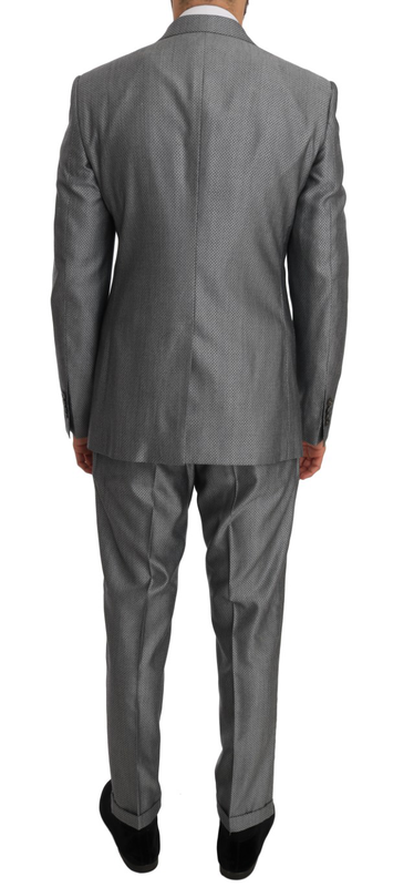 Black stretch crystal bee slim fit suit-null